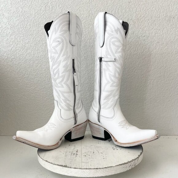 Lane MEGAN MORONEY Smokeshow Womens Cowboy Boots 5.5 White Western Cowgirl Tall - Picture 10 of 14